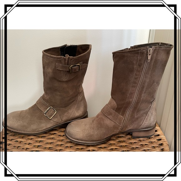 Paul Green Leather & Suede distressed Motorcycle Boots in BrownUK 5,US 7.5 - Picture 5 of 9